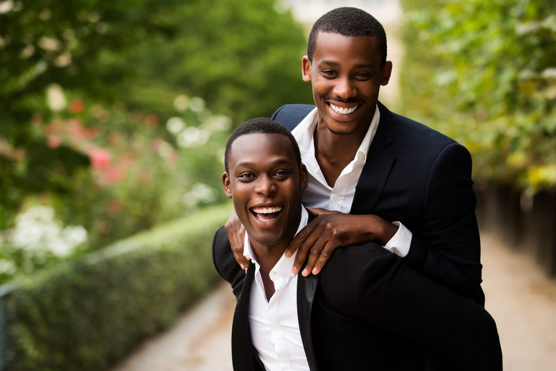 A gay couple in Paris for an engagement shoot