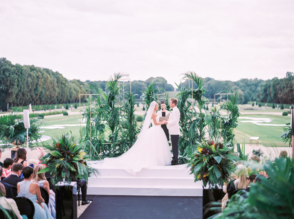 Bride and groom exchanging vows during ceremony