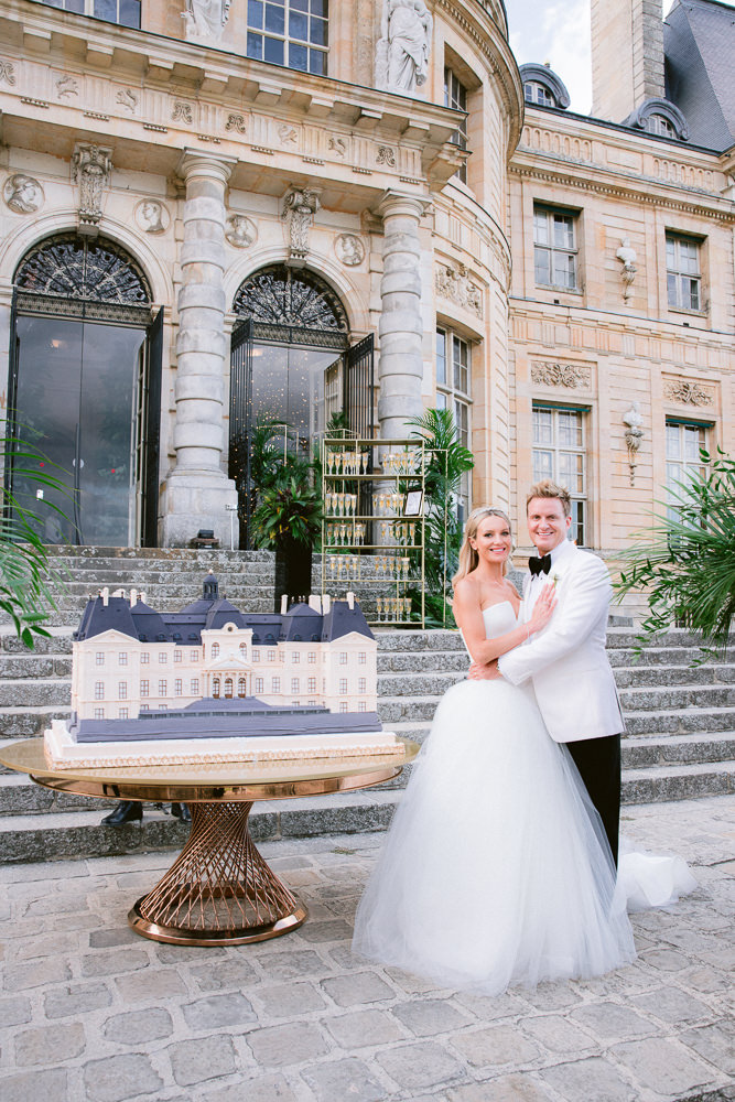 Luxury wedding cake at French chateau wedding